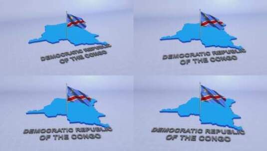 刚果民主共和国国旗地图高清在线视频素材下载