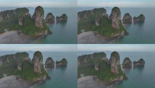 HDR航拍泰国甲米莱雷半岛海滨自然风光高清在线视频素材下载