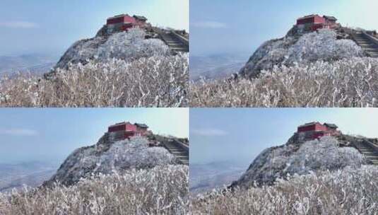泰山之巅，春日雾凇高清在线视频素材下载