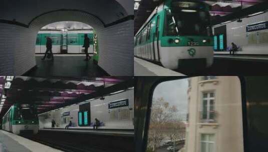 巴黎地铁地铁站高清在线视频素材下载
