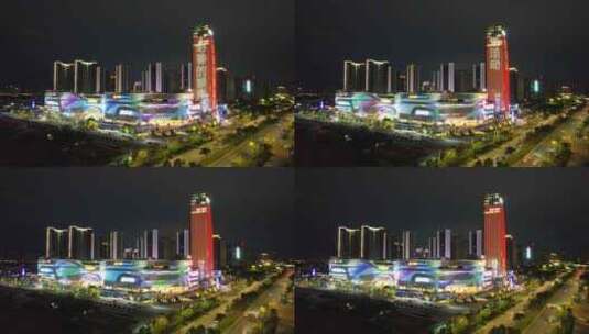 环绕惠州印象城夜色大景高清在线视频素材下载