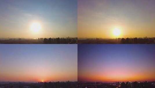 城市夕阳西下日转夜延时摄影风景视频素材高清在线视频素材下载