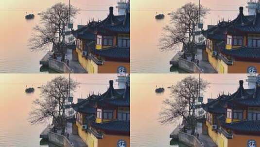 上海报国寺航拍高清在线视频素材下载