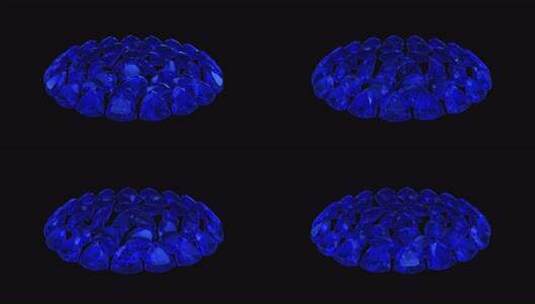 透明背景上的宝蓝色蓝宝石高清在线视频素材下载