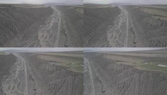 4K60P大疆Air3D-logM新疆独山子大峡谷航拍高清在线视频素材下载