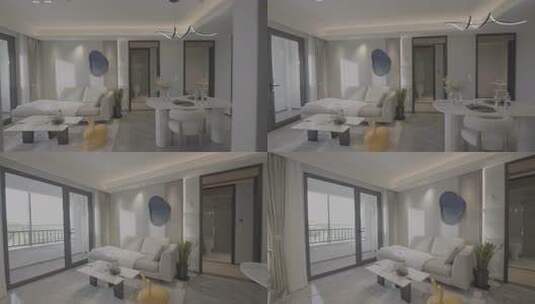 住宅客厅装饰家居空间设计现代简约轻奢舒适高清在线视频素材下载