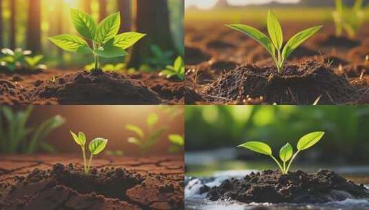 种子发芽幼苗破土而出高清在线视频素材下载