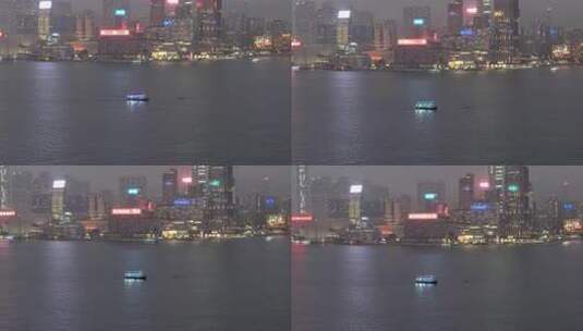 香港维多利亚港 夜景航拍高清在线视频素材下载