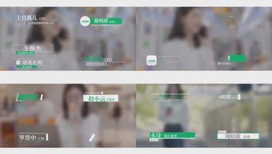 简约人名字幕条（绿色）高清AE视频素材下载