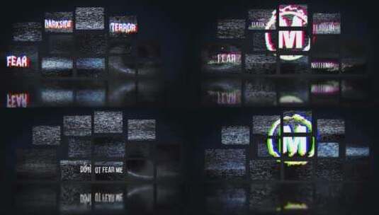 诡异LED屏拼接舞台logo片头展示AE模板高清AE视频素材下载