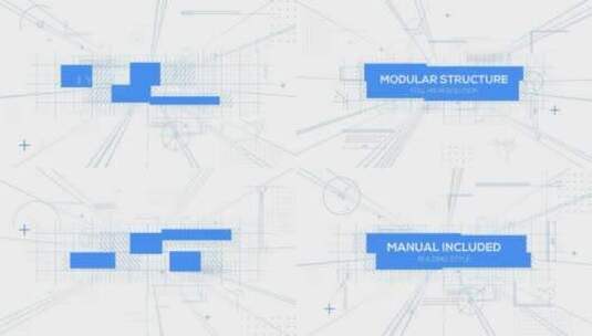 简约建筑蓝图标题拖车会议展示AE模板高清AE视频素材下载