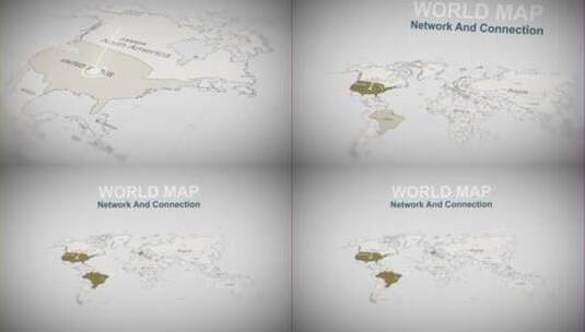 点线辐射全球路线通信网络与连接地图动画高清AE视频素材下载