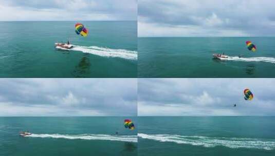 水上摩托艇拖曳滑翔伞3高清在线视频素材下载
