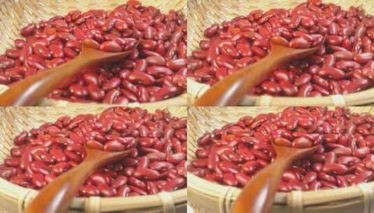 4K健康营养食物五谷杂粮红色芸豆高清在线视频素材下载