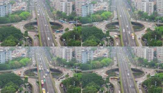 中国广州立交桥环线路口延时高清在线视频素材下载