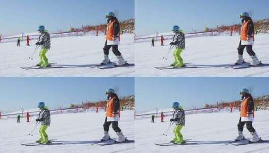 学习滑雪高清在线视频素材下载