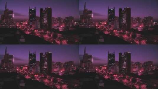 夜晚热闹的城市高清在线视频素材下载