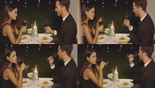 情侣在餐馆吃饭高清在线视频素材下载