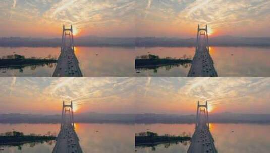 湖南长沙三汊矶大桥航拍PM——4高清在线视频素材下载