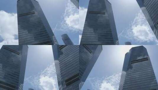 对称高楼建筑摇镜头高清在线视频素材下载