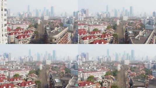 上海武康路武康大楼街景航拍高清在线视频素材下载