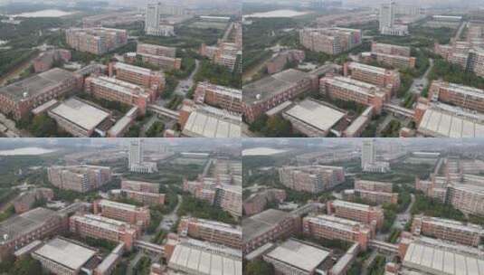 江西南昌航空大学校园环境航拍高清在线视频素材下载
