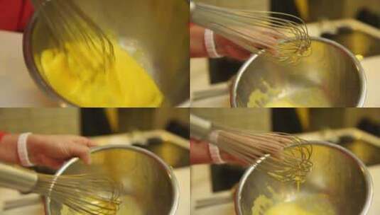 【镜头合集】打蛋器搅拌鸡蛋液  (1)高清在线视频素材下载
