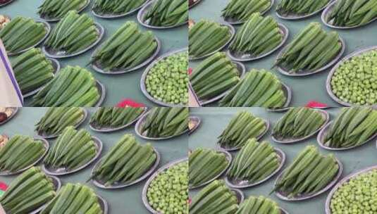 健康蔬菜秋葵膳食纤维高清在线视频素材下载