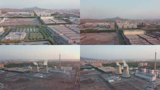 航拍 发电厂 巴彦淖尔 能源高清在线视频素材下载