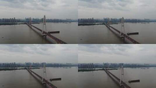 航拍武汉杨泗港长江大桥高清在线视频素材下载