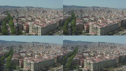 从高处俯瞰巴塞罗那高清在线视频素材下载
