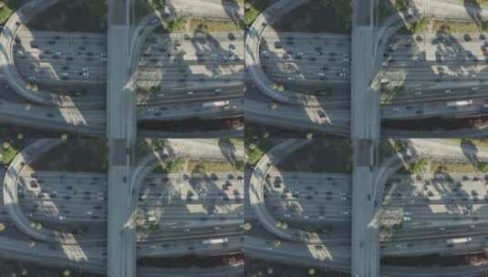 洛杉矶高速公路上的交叉口和桥梁高清在线视频素材下载