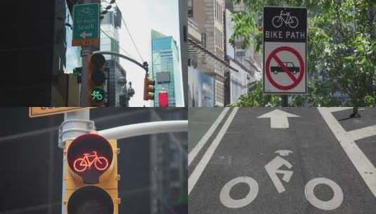 城市中的骑车标志高清在线视频素材下载