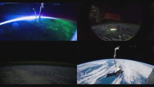 航天太空宇宙飞船太阳系地球自转鸟瞰高清在线视频素材下载
