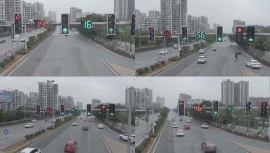 十字路口红绿灯高清在线视频素材下载