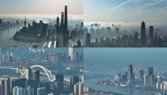 疫情期间上海平流雾高清在线视频素材下载