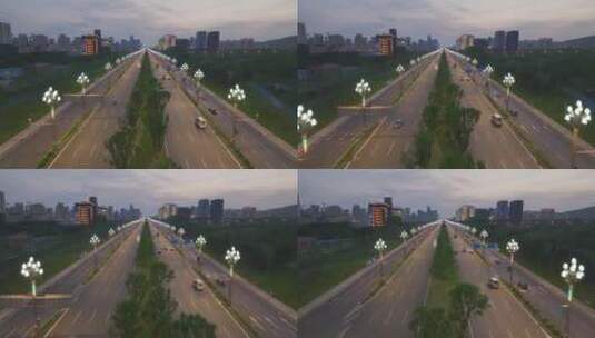 武汉高新大道，略俯视 镜头高清在线视频素材下载