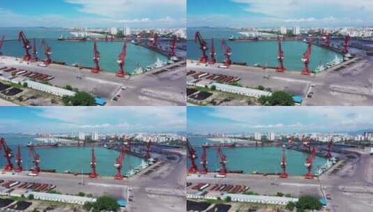 东方市港口码头左环绕高清在线视频素材下载