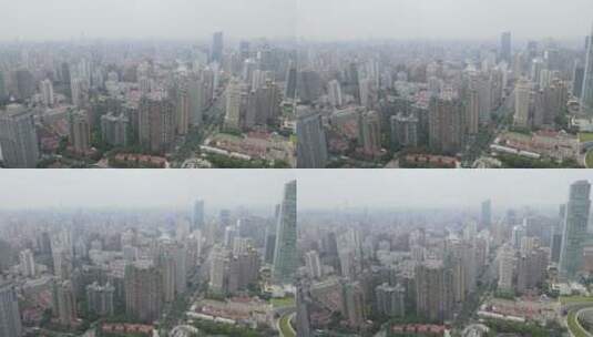 上海南京西路商区高楼大厦4K航拍高清在线视频素材下载