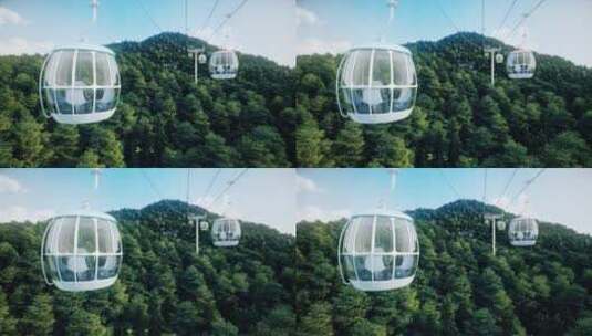 三维雨林丛林唯美度假区缆车高清在线视频素材下载