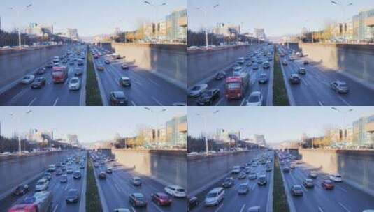 北京中关村道路交通俯拍高清在线视频素材下载