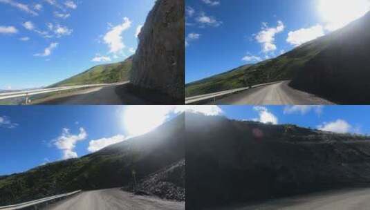 车拍第一视角山路白天公路西藏山险水恶高清在线视频素材下载