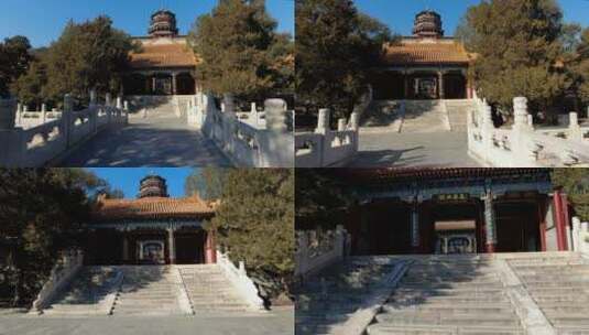 移动镜头北京颐和园行走佛香阁庭院高清在线视频素材下载