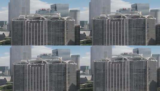 珠江新城高楼群航拍高清在线视频素材下载