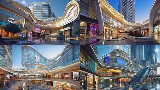 高档商场购物中心 效果图 房地产宣传片头高清在线视频素材下载