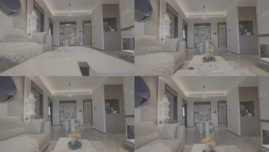 住宅客厅装饰家居空间设计现代简约轻奢舒适高清在线视频素材下载