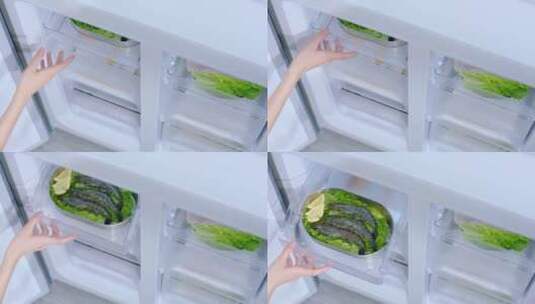 冰箱抽出虾高清在线视频素材下载