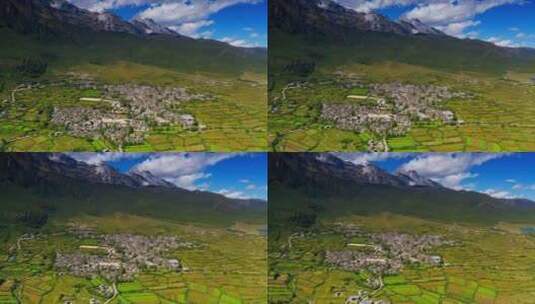 玉龙雪山脚下的村庄高清在线视频素材下载
