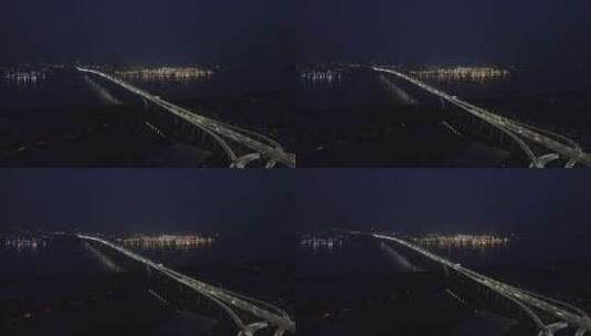 广州市南沙大桥城市交通夜景高清在线视频素材下载