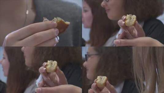 中秋节 外国人吃月饼 组镜高清在线视频素材下载